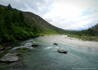 river, mountains, Paro, Bhutan